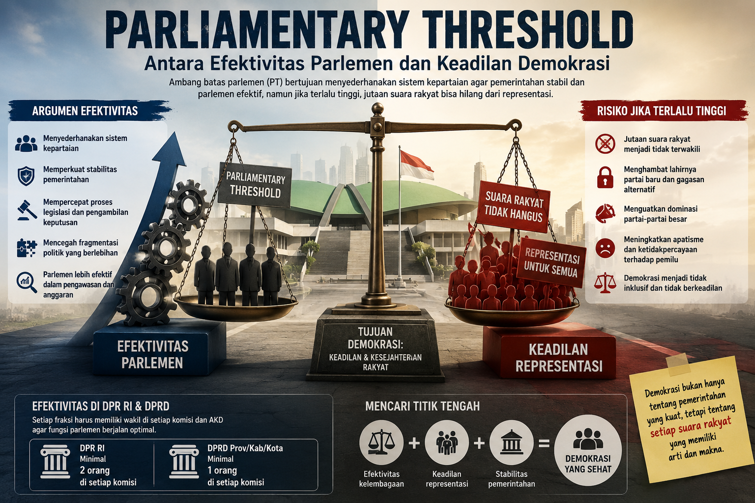Parliamentary Threshold: Antara Efektivitas Parlemen dan Keadilan Demokrasi