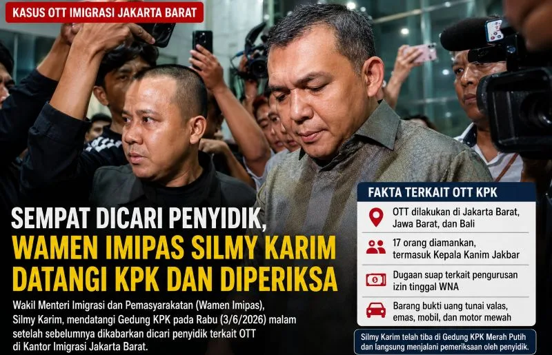 Sempat Dicari Penyidik, Wamen Imipas Silmy Karim Datangi KPK Terkait OTT Imigrasi Jakbar