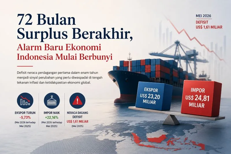 72 Bulan Surplus Berakhir, Alarm Baru Ekonomi Indonesia Mulai Berbunyi
